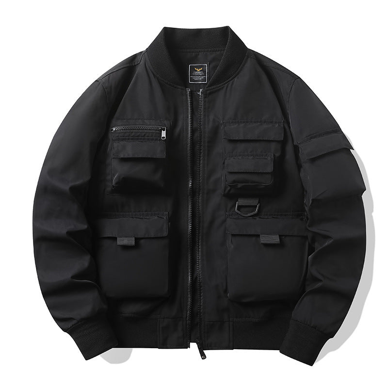 Men's Multi-Pocket Tactical Bomber with Modular Exterior Pockets and D-Ring Details Shop Velvia