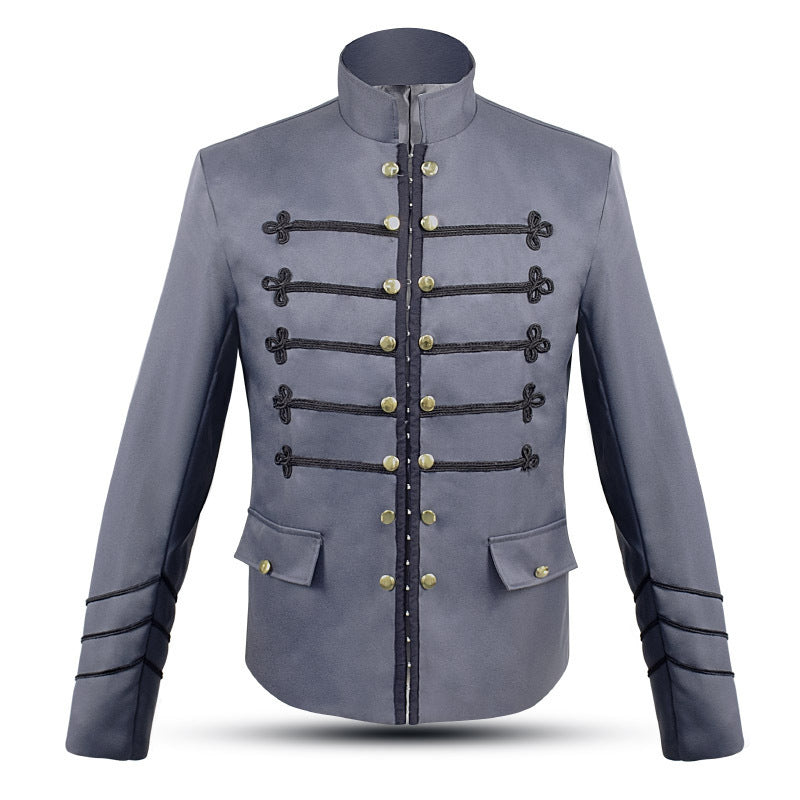 Men's longer coat with double-layer shoulder cape, concealed zipper inner lining and adjustable cuffs Shop Velvia