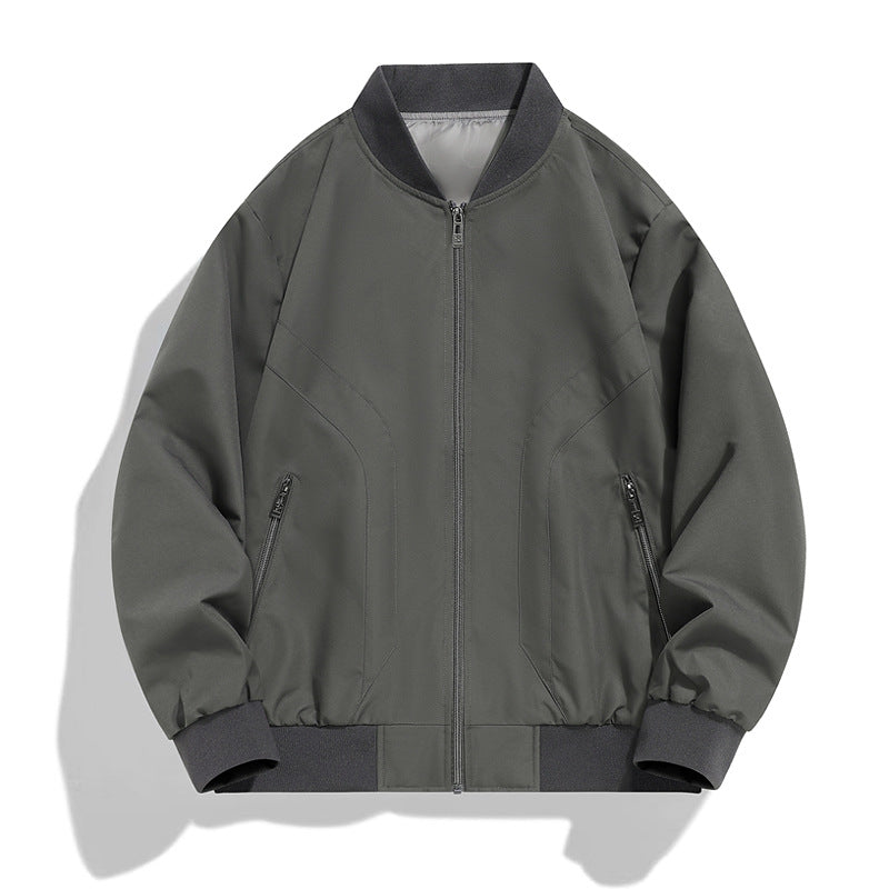 Men's Lightweight Windproof Bomber Jacket with Zipper, Ribbed Cuffs and Concealed Side Pockets Shop Velvia