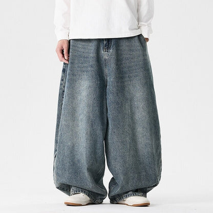 Men's extra-wide baggy jeans with a low crotch, relaxed low-crotch cut, and wide hem Shop Velvia