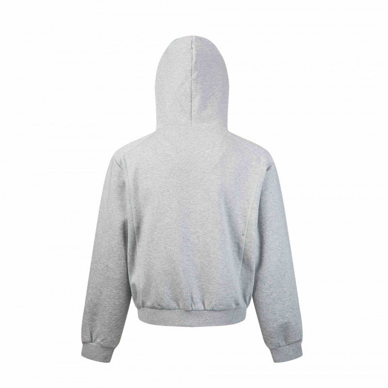 Unisex Short cut hooded zip jacket made of heavy French terry with elastic hem and raglan sleeves Shop Velvia
