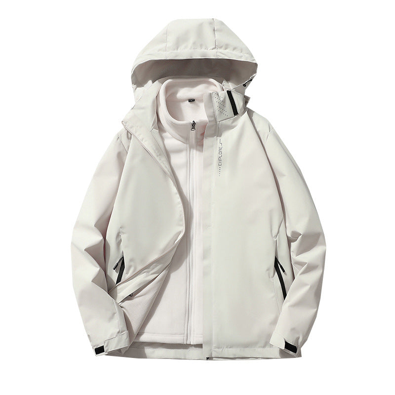 Men's three-layer waterproof outdoor softshell jacket with detachable fleece inner jacket Shop Velvia