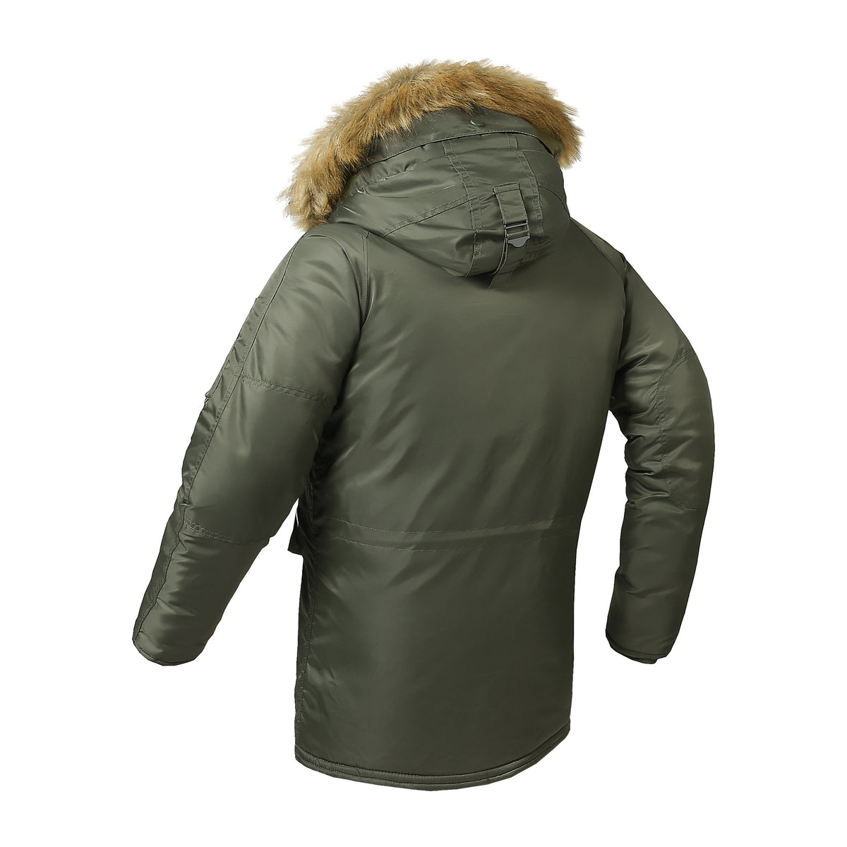 Men's longer thermal insulated parka with faux fur hood and utility pockets Shop Velvia