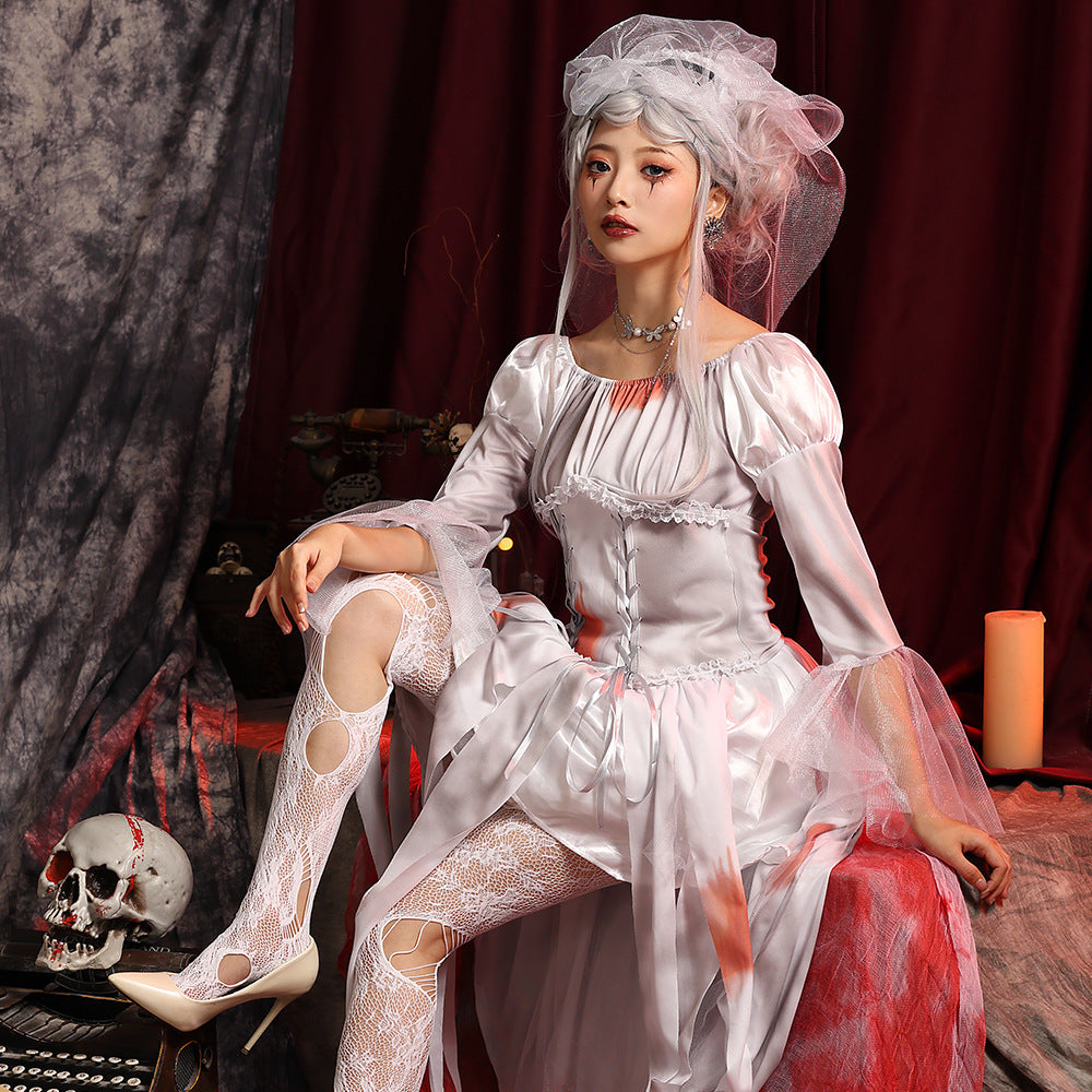 Men's Creepy Ghost Costume with Stylish Hat and Torn Details Shop Velvia