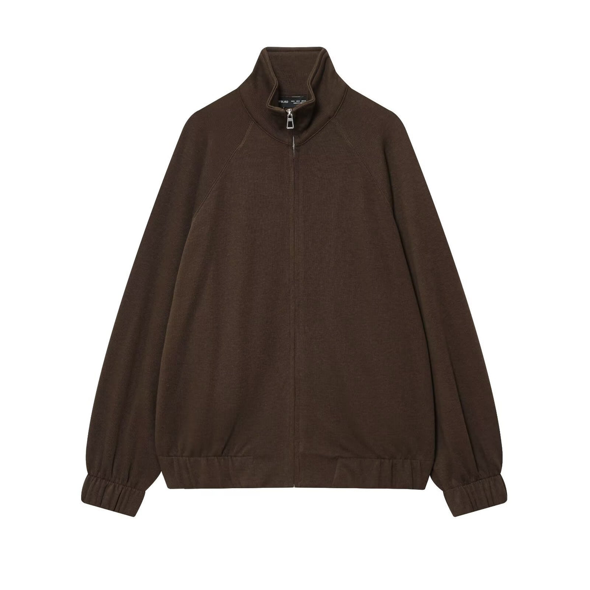 Women's Oversized Zip Sweat Jacket with High Standing Collar and Raglan Sleeves Shop Velvia