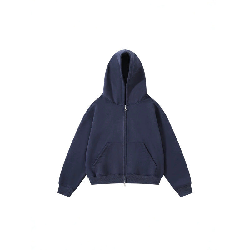 Unisex Oversize Hoodie with full zip and kangaroo pockets made of cotton fleece Shop Velvia