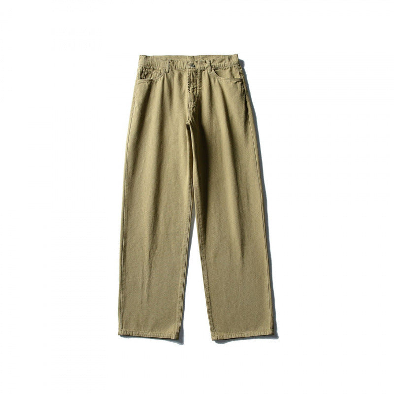 Men Straight Cut Comfort Canvas Pants with High Waist Shop Velvia