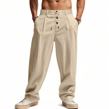 Men's Linen Pants with Breathable & Adjustable Drawstring | Shop Velvia V2