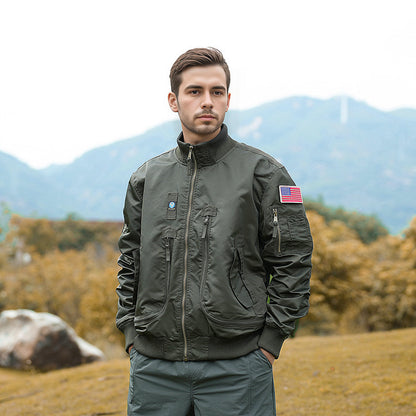 Men's bomber jacket pilot style lightly padded with two-way zipper and arm pocket Shop Velvia