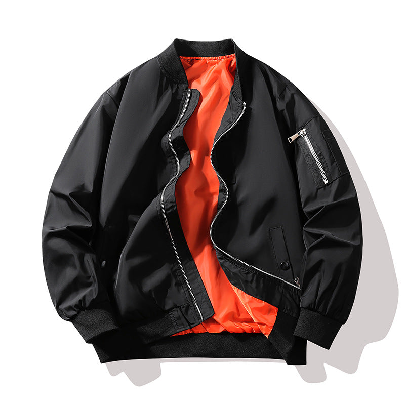 Men's Technical Bomber Jacket in Flight Style with Contrasting Lining Shop Velvia