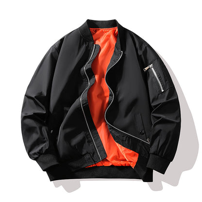 Men's Technical Bomber Jacket in Flight Style with Contrasting Lining Shop Velvia