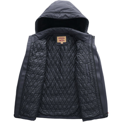 Men's water-repellent padded thermal jacket with adjustable hood and windproof membrane Shop Velvia