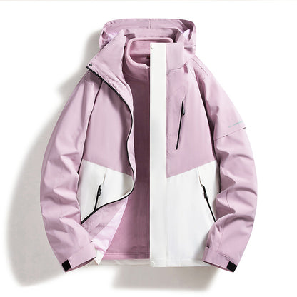 Men's Water-Repellent Softshell Fleece Layer Jacket with Hood and Windproof Front Flap Shop Velvia