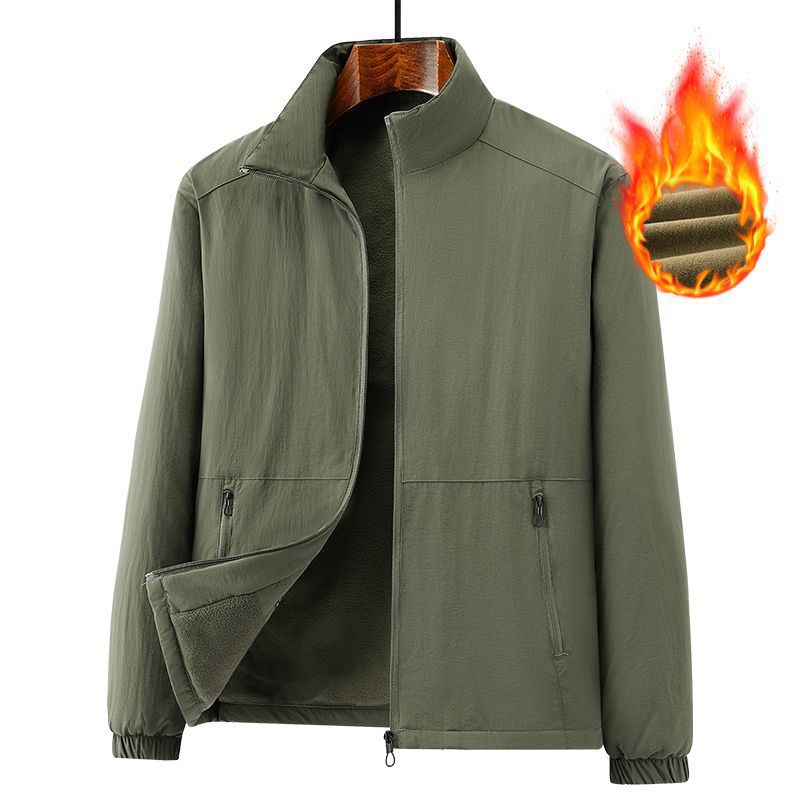 Men's lightweight windproof fleece jacket with stand-up collar and zip pockets Shop Velvia
