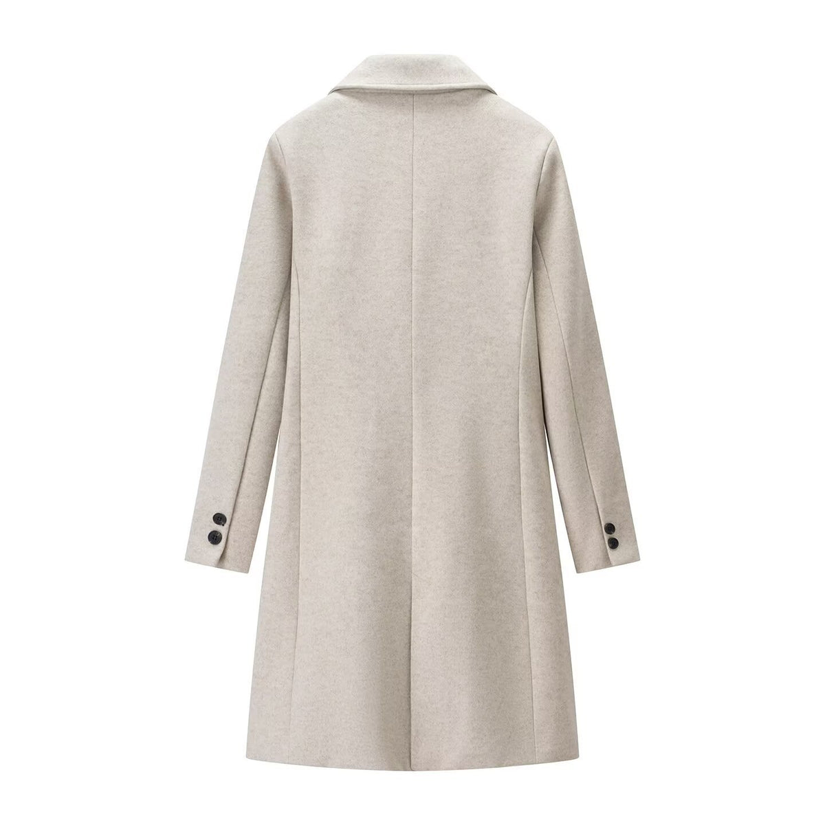 Ladies Elegant Wool Blend Coat in Straight Silhouette with Notched Collar and Piped Insert Pockets Shop Velvia