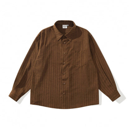 Unisex Oversized Striped Shirt in Relaxed Fit with Chest Pocket Shop Velvia
