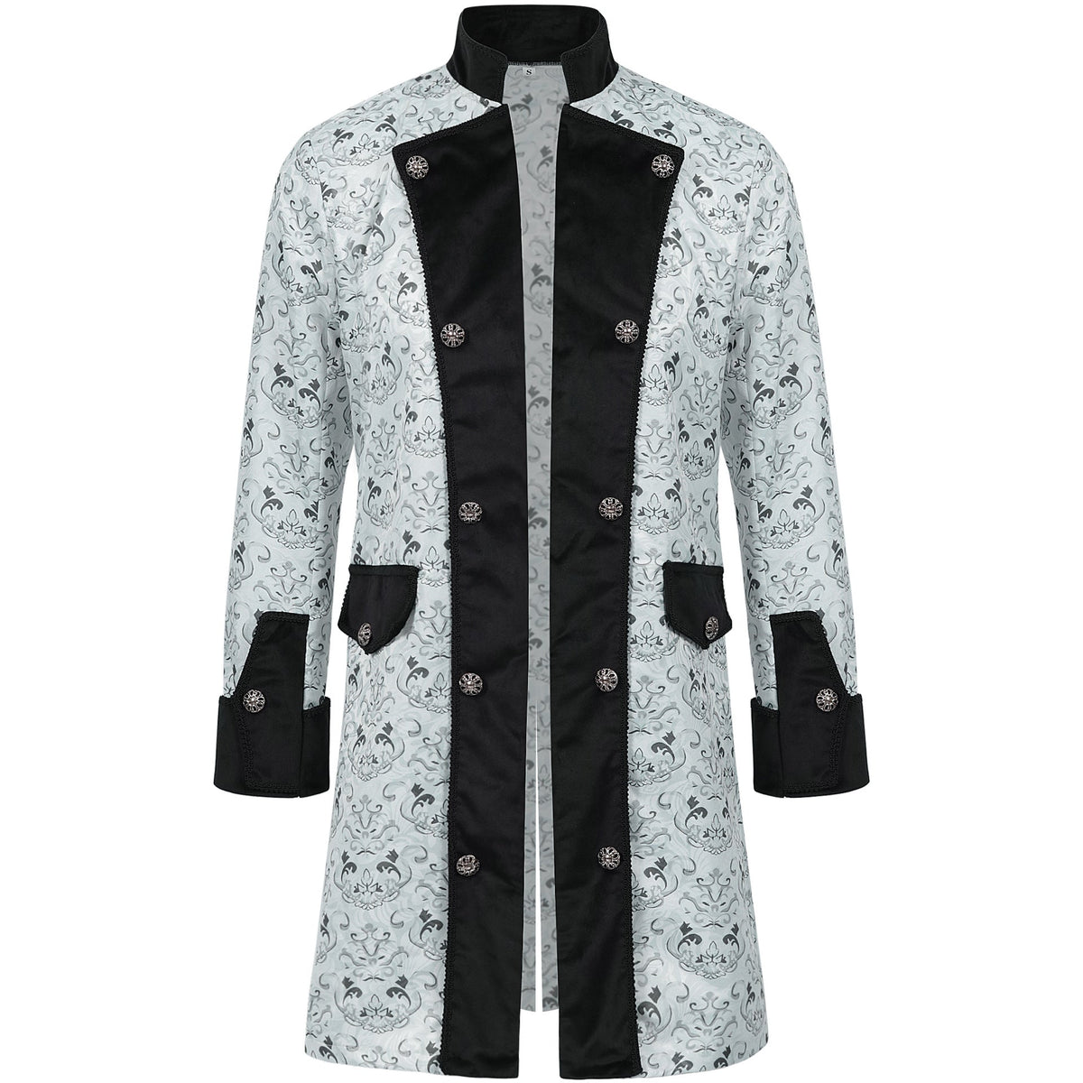 Men's tailored brocade tailcoat with ornamental jacquard pattern and velvet trim Shop Velvia