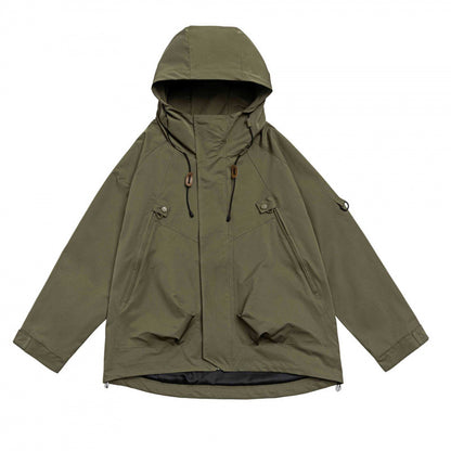 Unisex Oversized Utility Parka with hood, concealed front placket and multifunctional pockets Shop Velvia