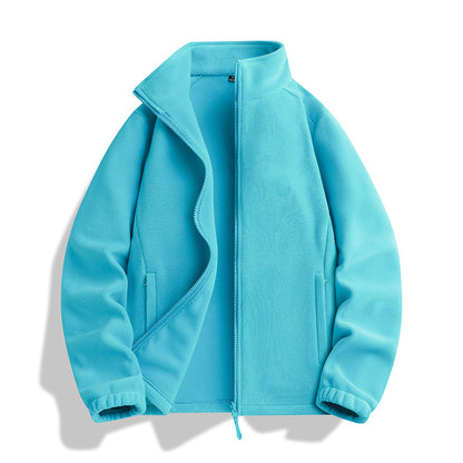 Unisex fleece jacket with standing collar, full-length zipper and elastic cuffs Shop Velvia
