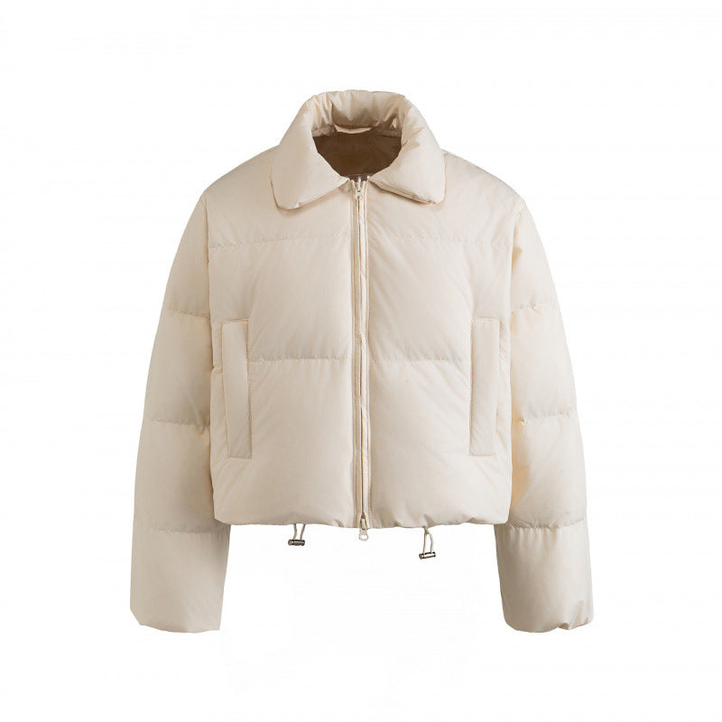 Women's cropped padded transitional jacket in a boxy cut with shirt collar and drawstring Shop Velvia
