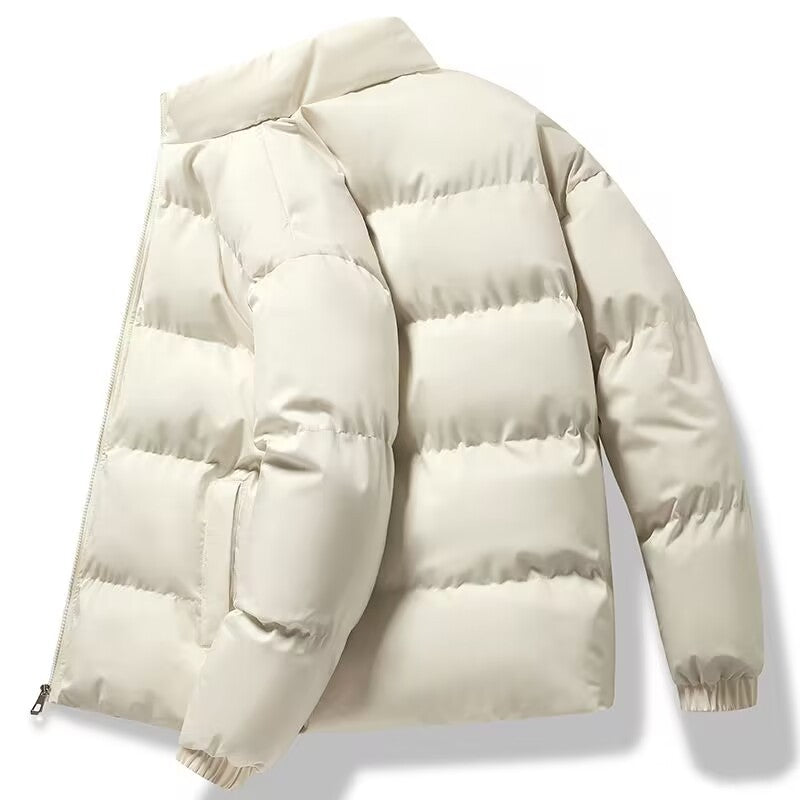 Women's Short Cut Thermal Puffer Jacket with Stand-Up Collar and Minimalist Zipper Front Shop Velvia