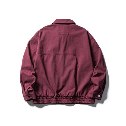 Men's Oversized Work Jacket with Full Zip, Chest Zip and Elastic Hem Band Shop Velvia
