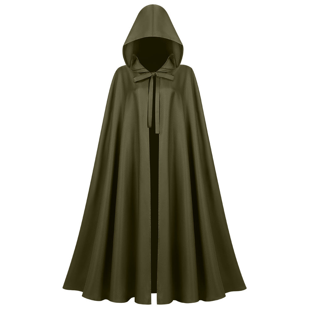 Unisex non longer hooded cape made of water-repellent polyester with full circular cut and tie belt Shop Velvia