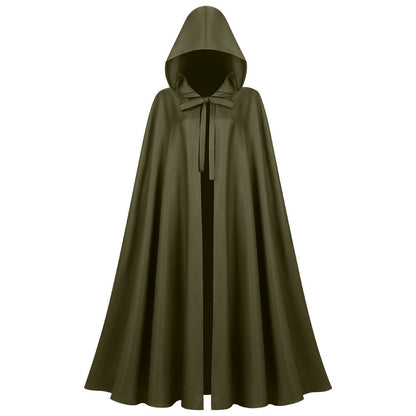Unisex non longer hooded cape made of water-repellent polyester with full circular cut and tie belt Shop Velvia