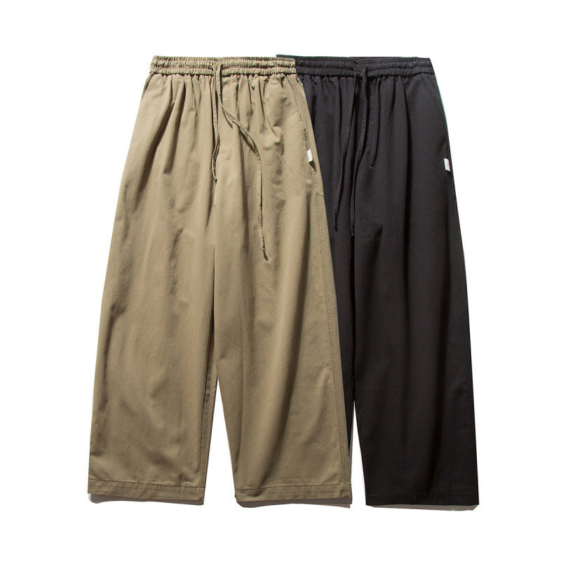 Unisex Wide Culotte Pants with Elastic Waistband and Drawstring Shop Velvia