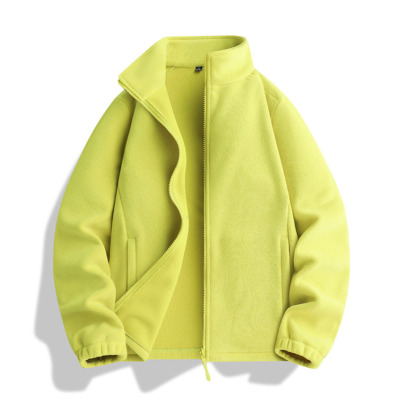 Unisex fleece jacket with standing collar, full-length zipper and elastic cuffs Shop Velvia