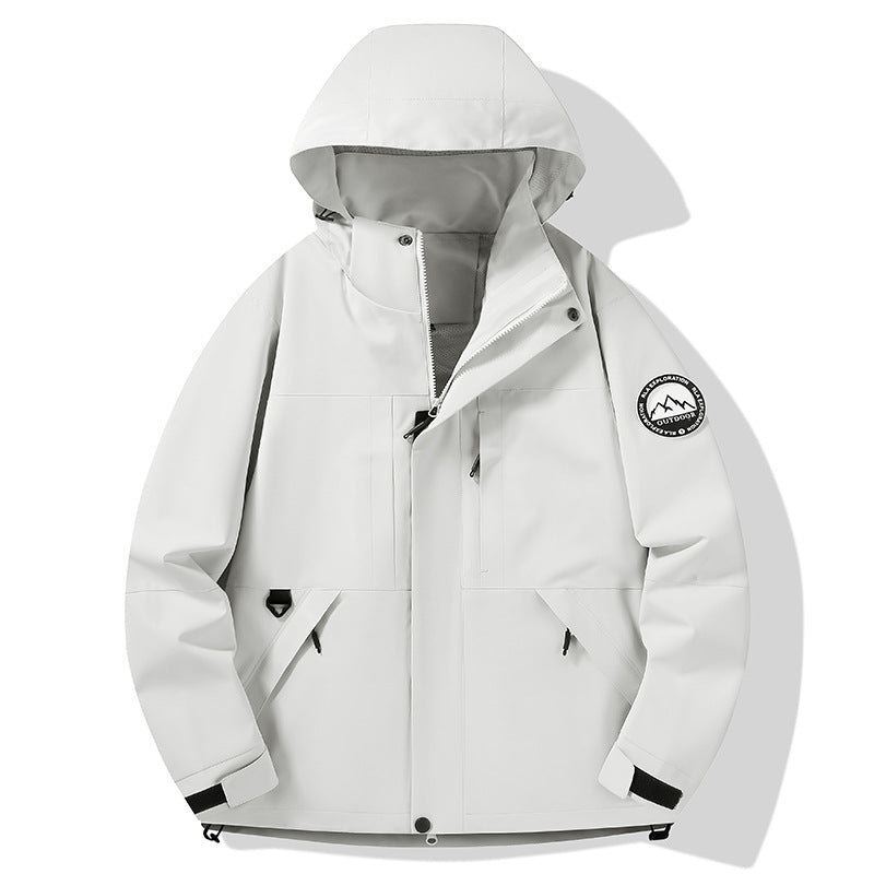 Women's waterproof hardshell outdoor jacket with hood and multifunction pockets Shop Velvia