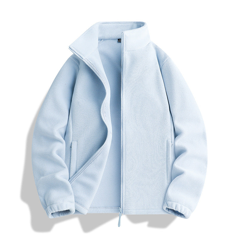 Unisex fleece jacket with standing collar, full-length zipper and elastic cuffs Shop Velvia