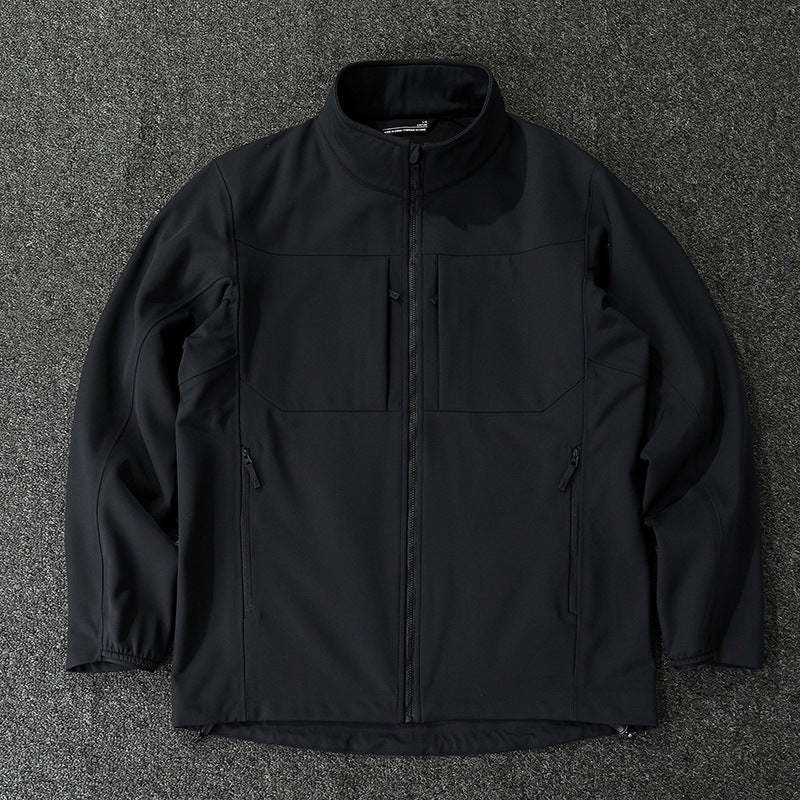 Men's Technical Softshell Jacket with Stand-Up Collar and Concealed Zip Pockets Shop Velvia