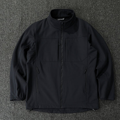 Men's Technical Softshell Jacket with Stand-Up Collar and Concealed Zip Pockets Shop Velvia
