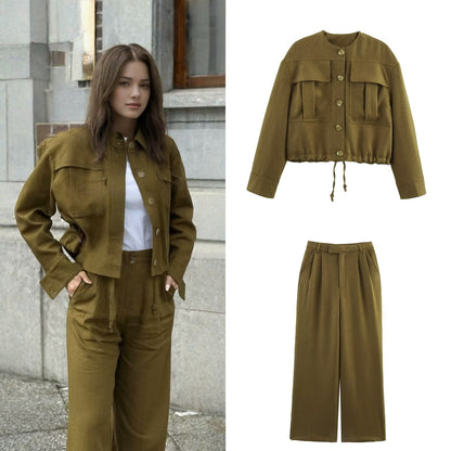 Women's Cropped Field Jacket with applied flap pockets and drawstring Shop Velvia