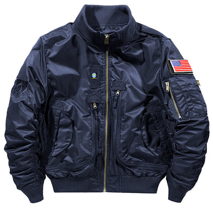 Men's Tactical-Style Camo Bomber Jacket with Multiple Pockets and Ribbed Cuffs Shop Velvia