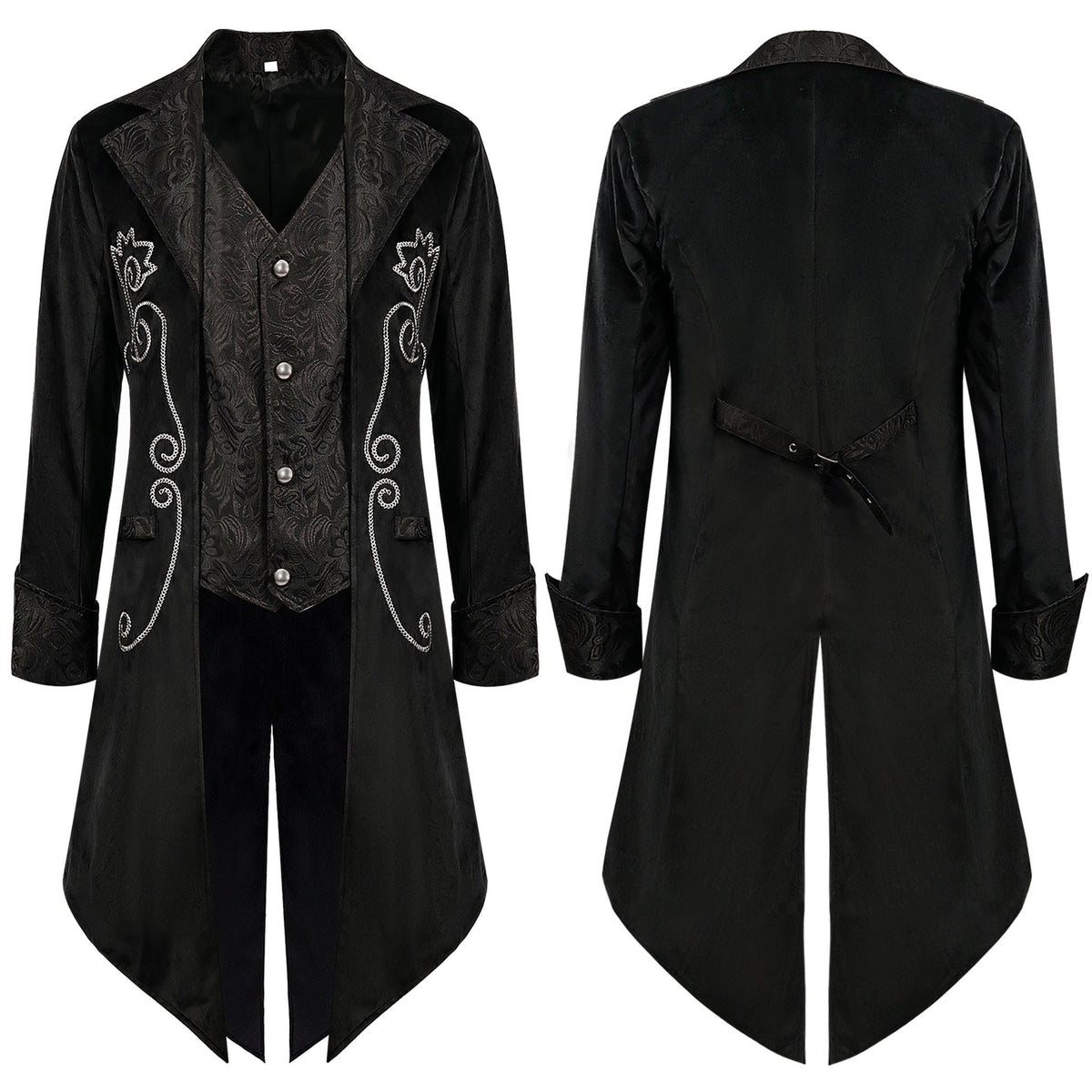 Men's tailcoat with swallowtail, embroidered lapel and ornamental cuff trim Shop Velvia