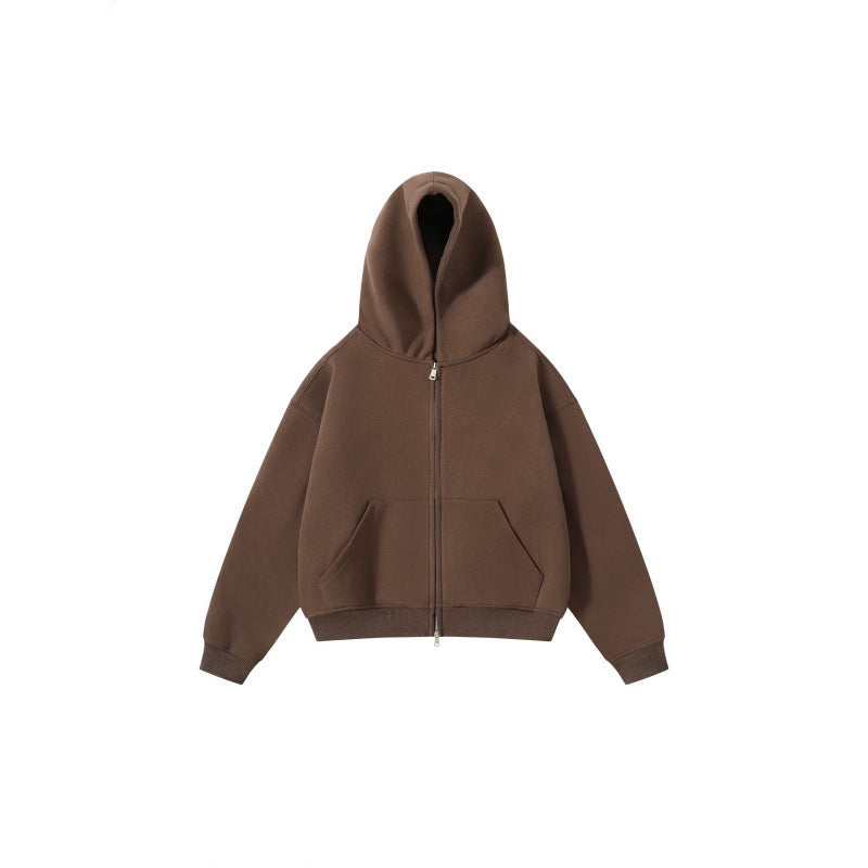 Unisex Oversize Hoodie with full zip and kangaroo pockets made of cotton fleece Shop Velvia