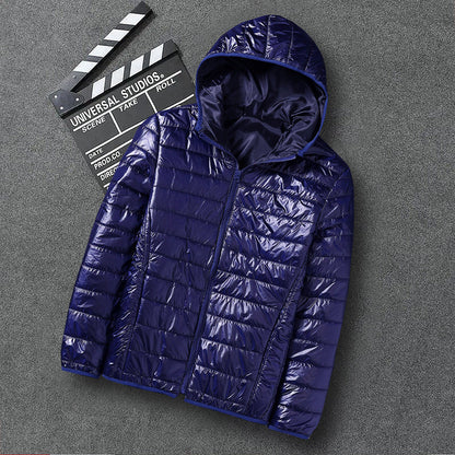 Men's nan ultra-light hooded quilted jacket with packing function and windproof shell Shop Velvia