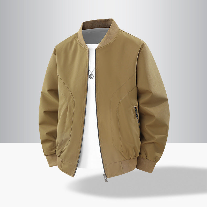 Men's Lightweight Windproof Bomber Jacket with Ribbed Cuffs and Zipper Pockets Shop Velvia