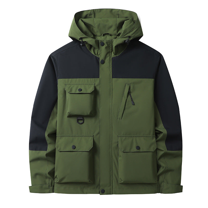 Men's Technical Utility Field Jacket with Hood, Multiple Pockets and Wind-Resistant Shell Shop Velvia