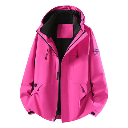 Men's Technical Softshell Hooded Jacket with concealed front zipper and multifunction pockets Shop Velvia