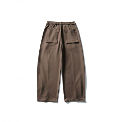 Men's loose ankle-length pleated pants with elastic waistband and adjustable hem Shop Velvia