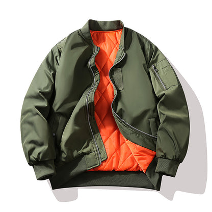 Men's Technical Bomber Jacket in Flight Style with Contrasting Lining Shop Velvia