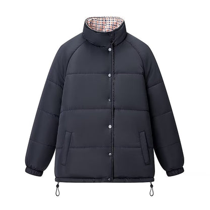 Women's Short Cut Quilted Oversized Winter Jacket with Drawstring and Raglan Sleeves Shop Velvia