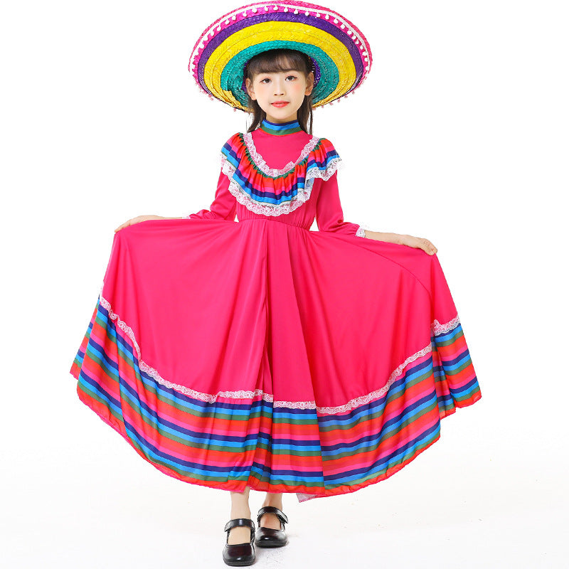 Girls' Tracht dress with colorful hem Shop Velvia