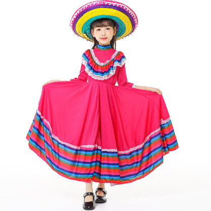 Girls' Tracht dress with colorful hem Shop Velvia