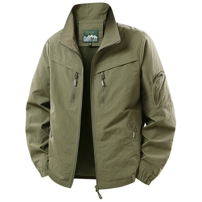 Men's Lightweight Functional Jacket with Mesh Lining and Multiple Zipper Pockets Shop Velvia