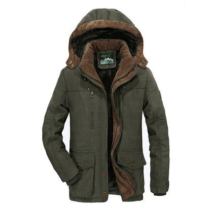 Men's winter parka with teddy lining, hood and water-repellent canvas outer layer Shop Velvia