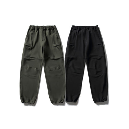 Men's Technical Cargo Casual Pants with Elastic Waistband, Knee Panels, and Zipper Pockets Shop Velvia